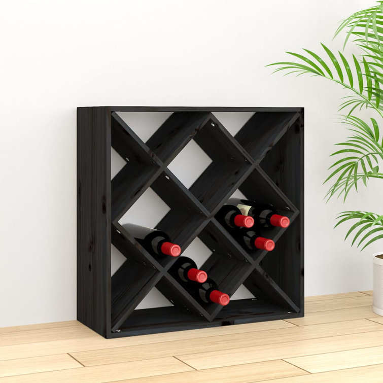 Latitude Run Enochville Solid Wood Floor Wine Bottle Rack Uk